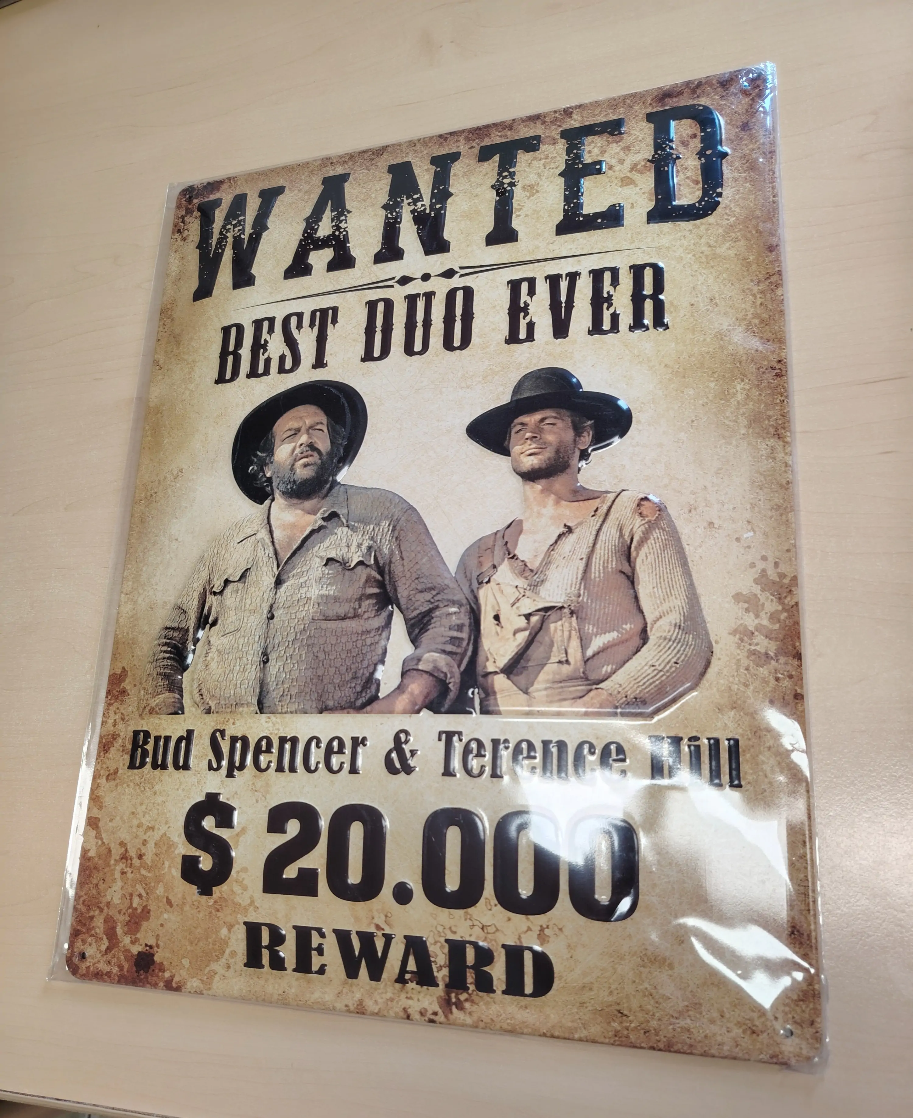 Bud Spencer & Terence Hill Wanted fémtábla 30 x 40 cm termékfotó