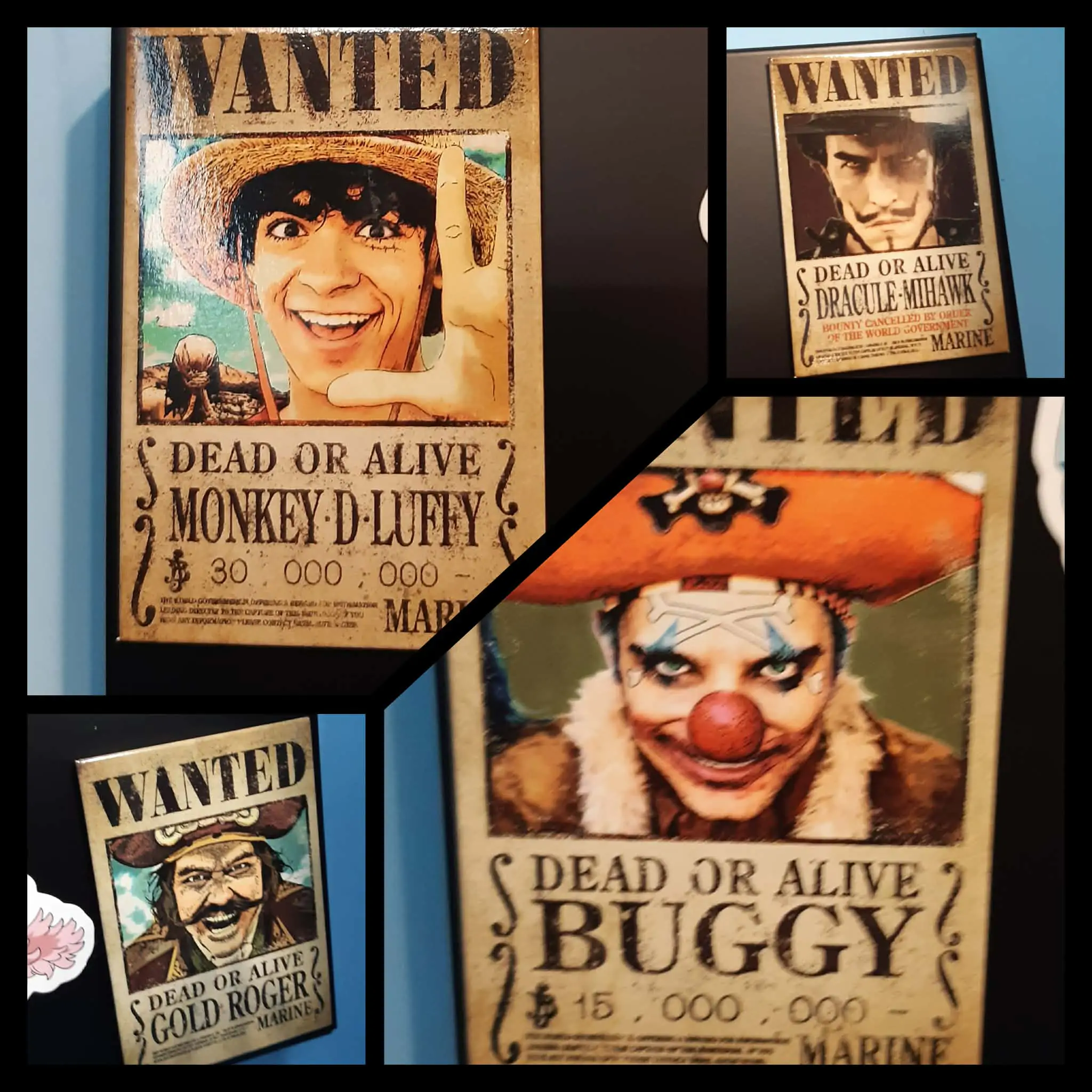 One Piece Wanted 4 db-os hűtőmágnes csomag termékfotó
