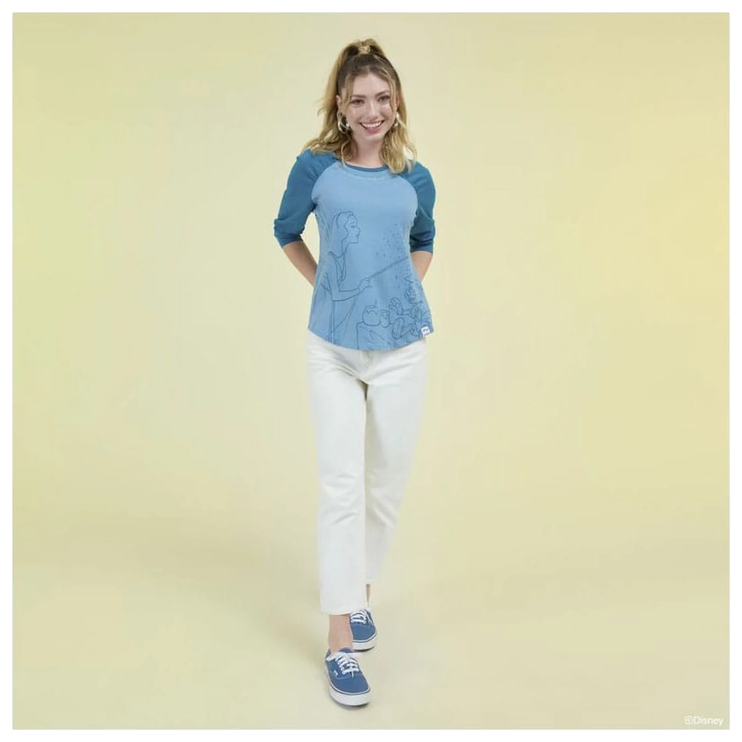 Pinocchio Blue Fairy Shirred Raglan Unisex hosszú ujjú póló termékfotó