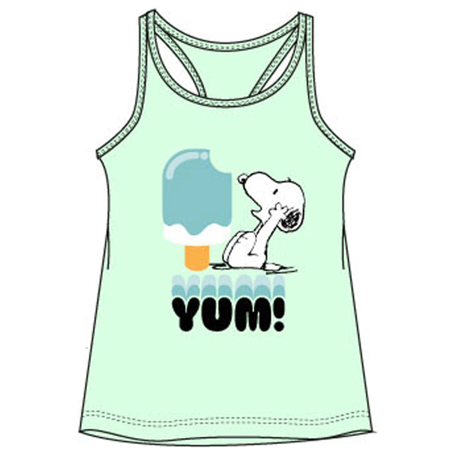 Snoopy Yum Green gyerek rövid póló, felső  termékfotó