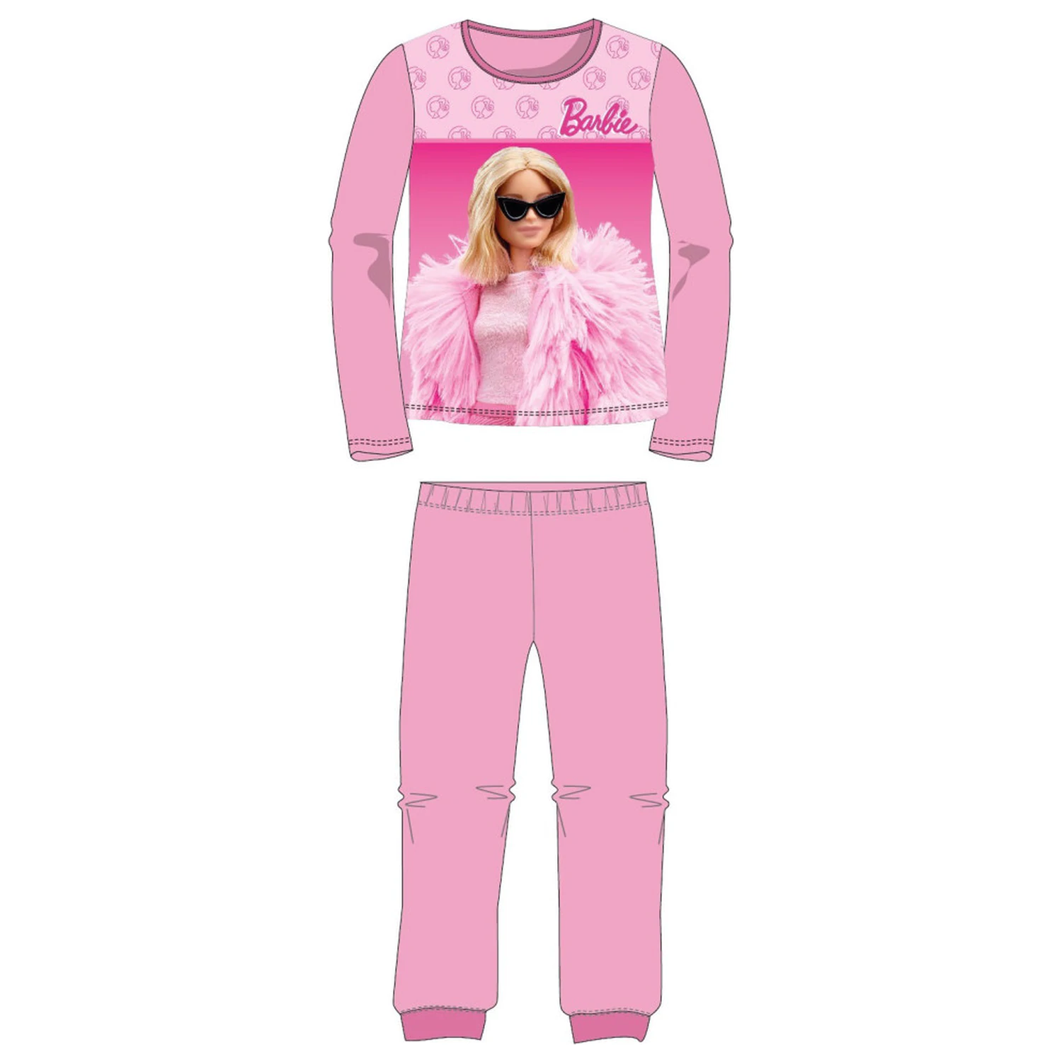 Barbie Elegant Light Pink gyerek hosszú pizsama  termékfotó