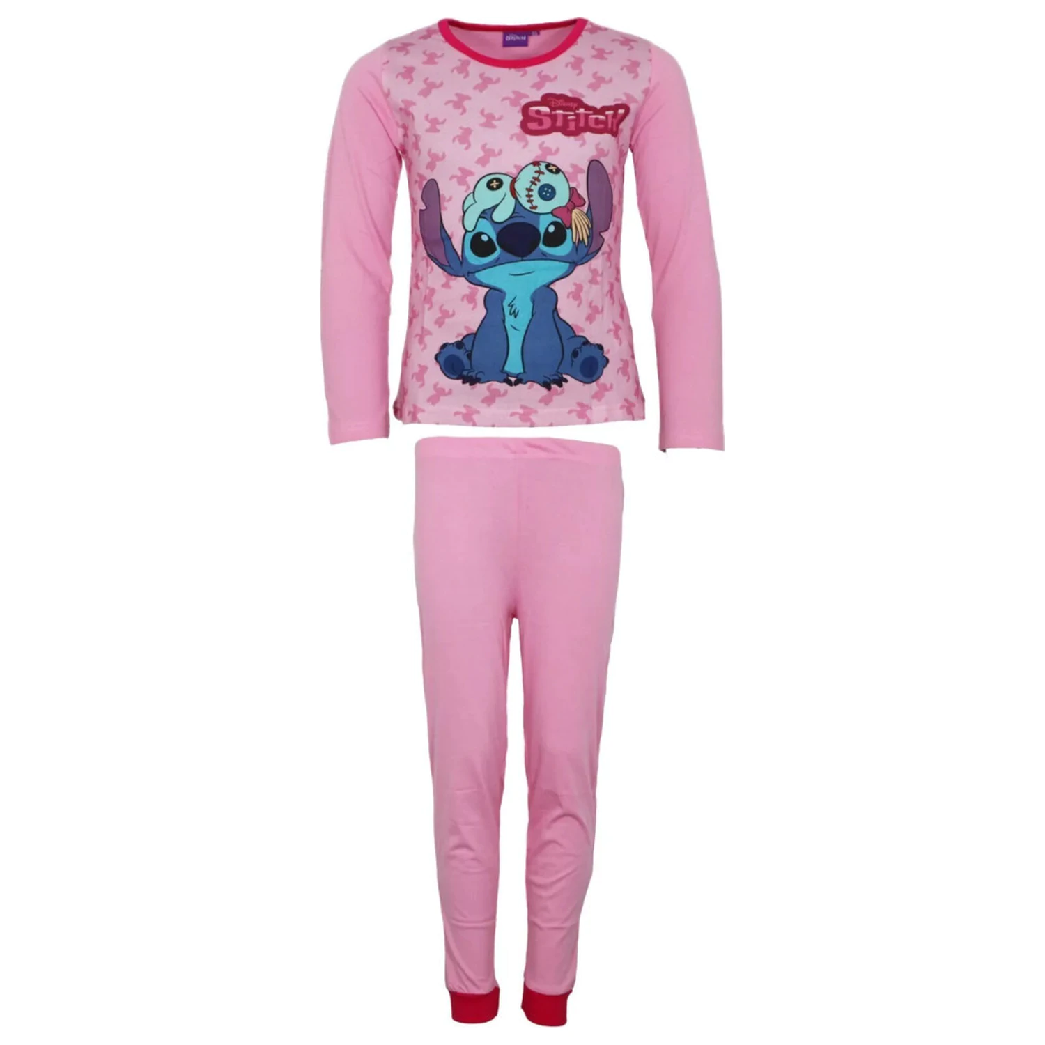 Stitch Scrump Light Pink gyerek hosszú pizsama  termékfotó
