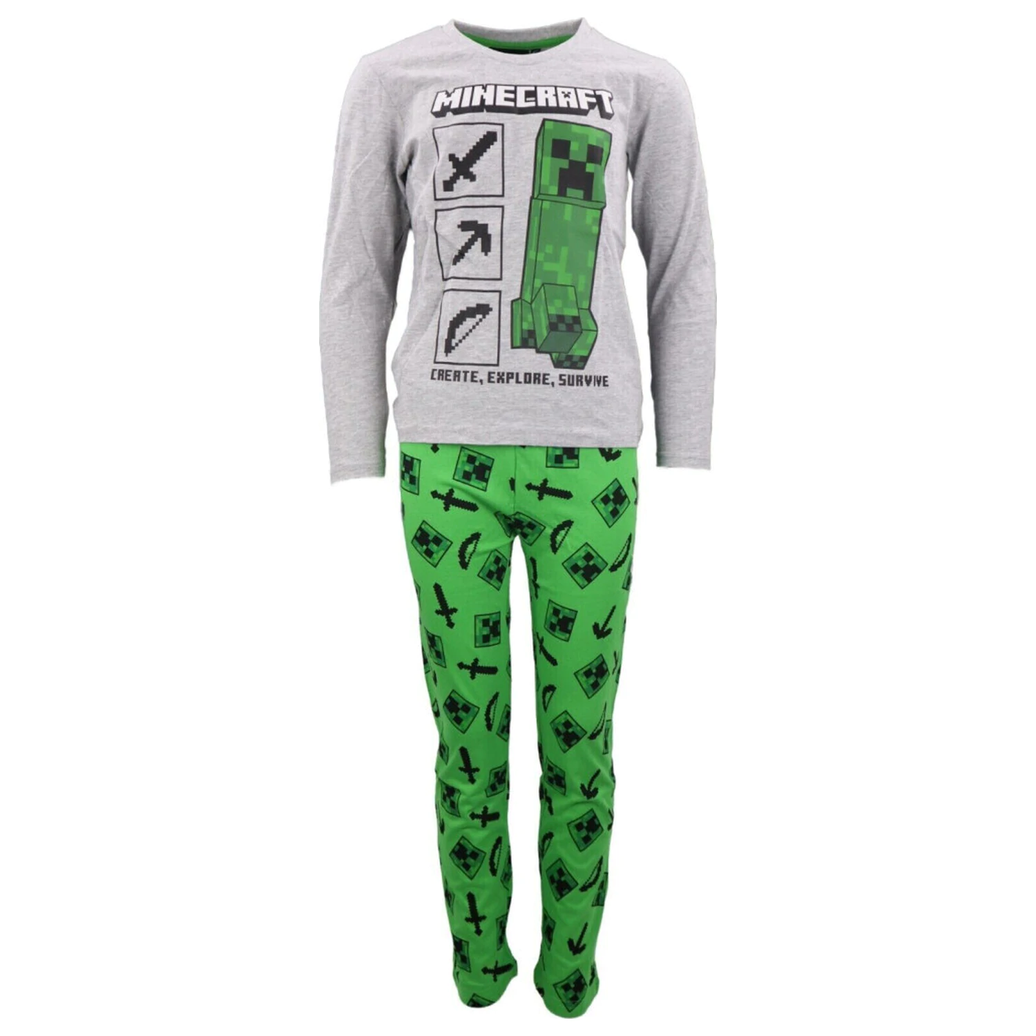 Minecraft Create, Survive gyerek hosszú pizsama termékfotó