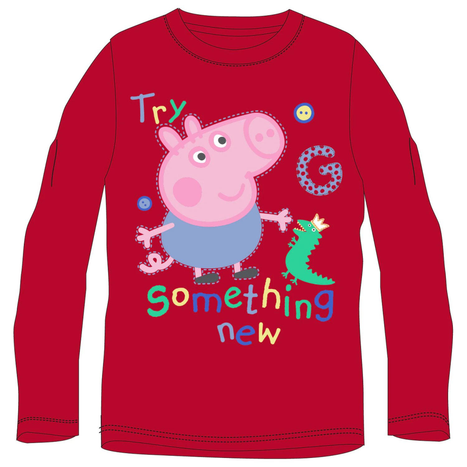 Peppa malac Something New Red gyerek hosszú póló, felső  termékfotó