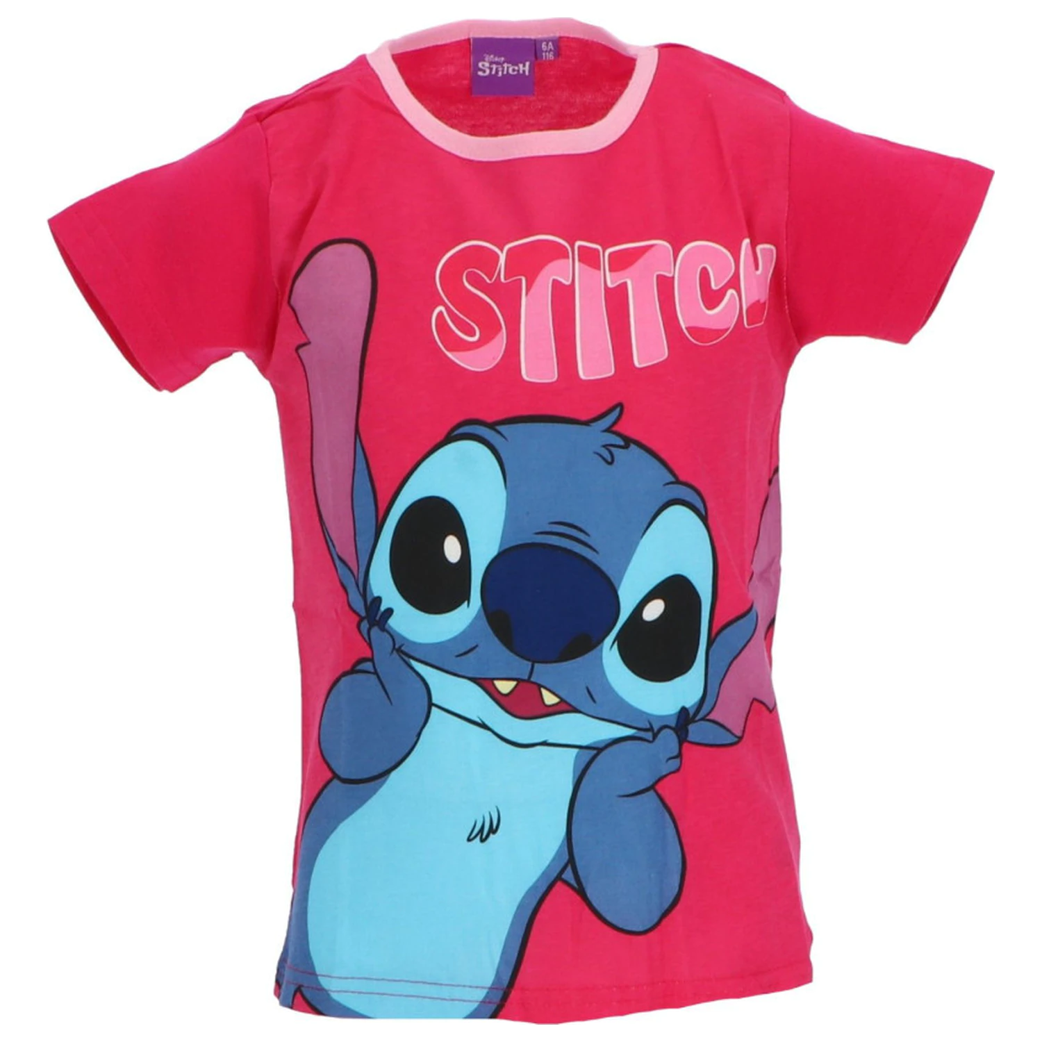 Stitch Surprised Pink gyerek rövid póló, felső  termékfotó