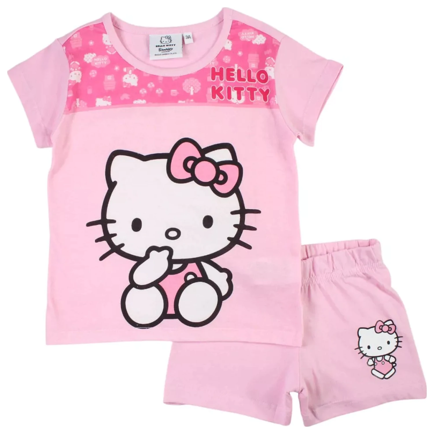 Hello Kitty Cutie Light Pink gyerek rövid pizsama  termékfotó