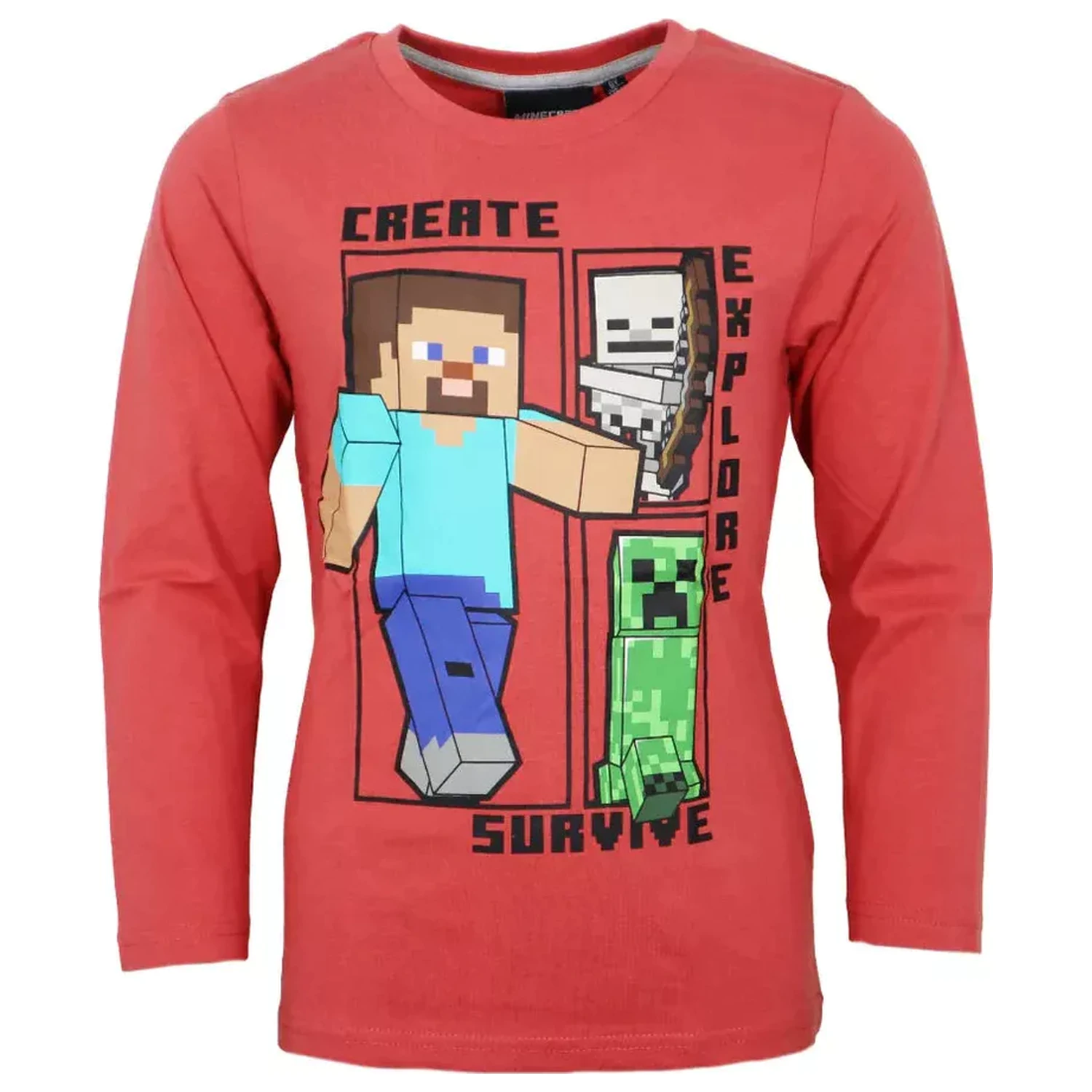 Minecraft Create Red gyerek hosszú ujjú póló, felső termékfotó