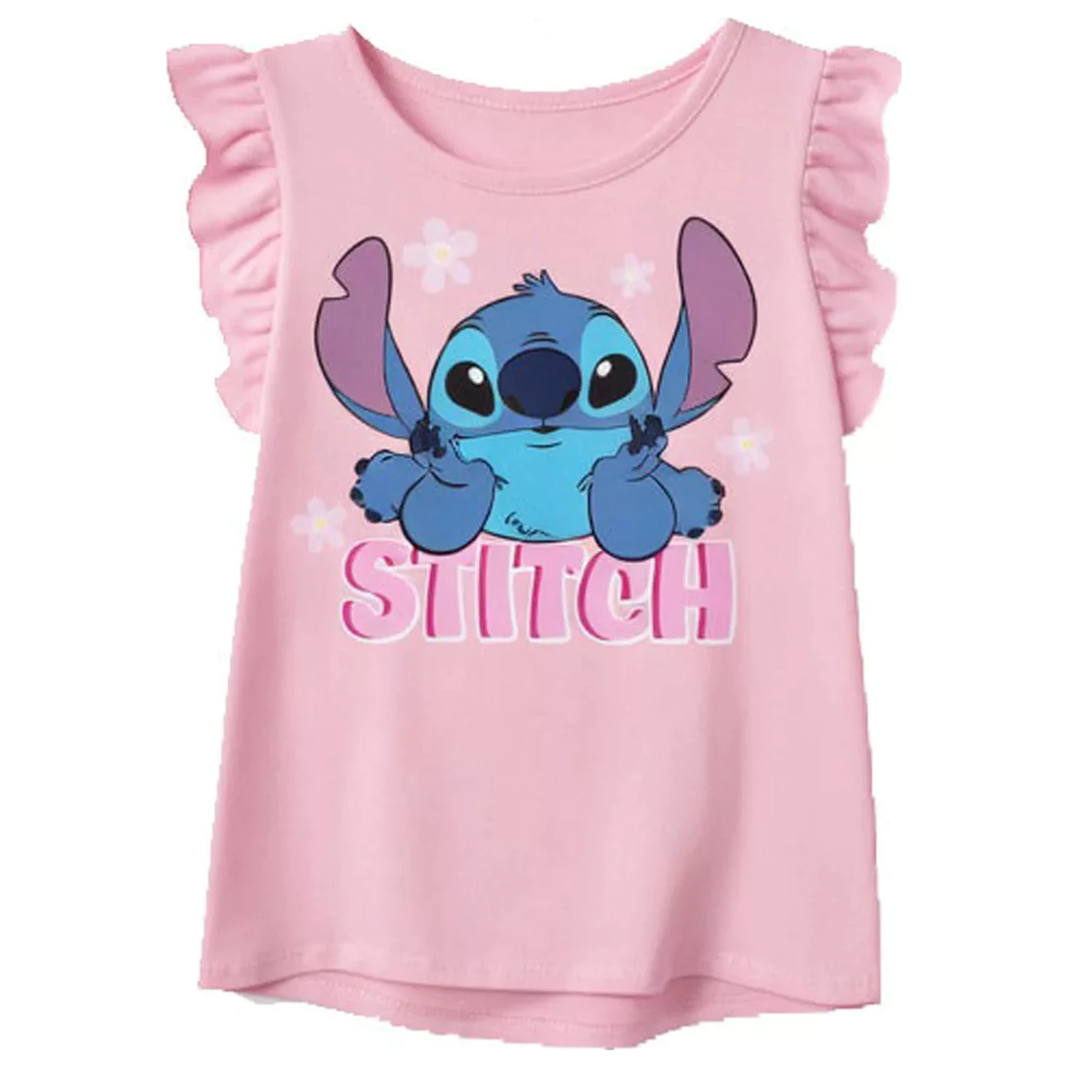 Stitch Tiny Smile Light Pink gyerek rövid póló, felső  termékfotó