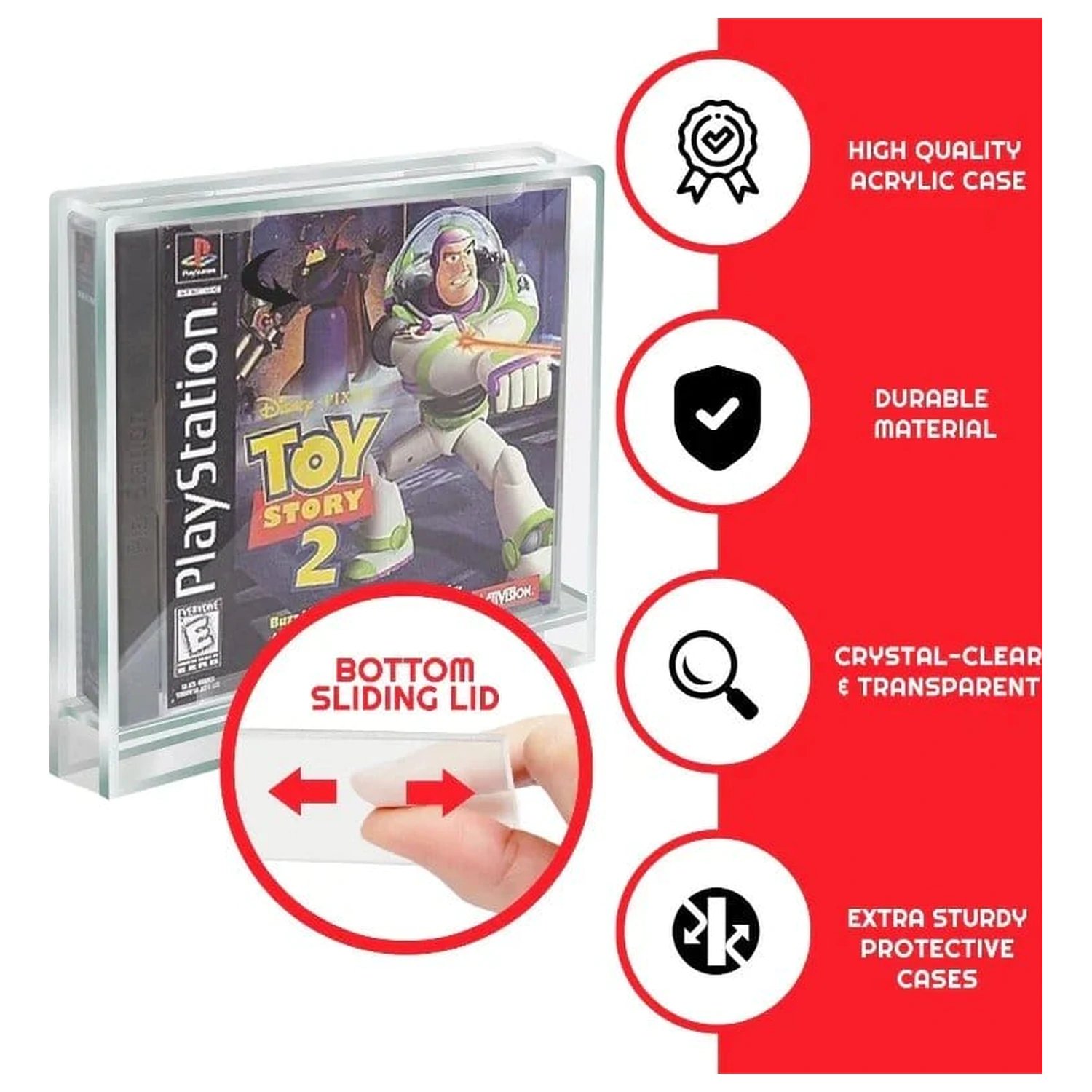 2 db-os akril tárolódoboz csomag PlayStation 1 játékokhoz termékfotó