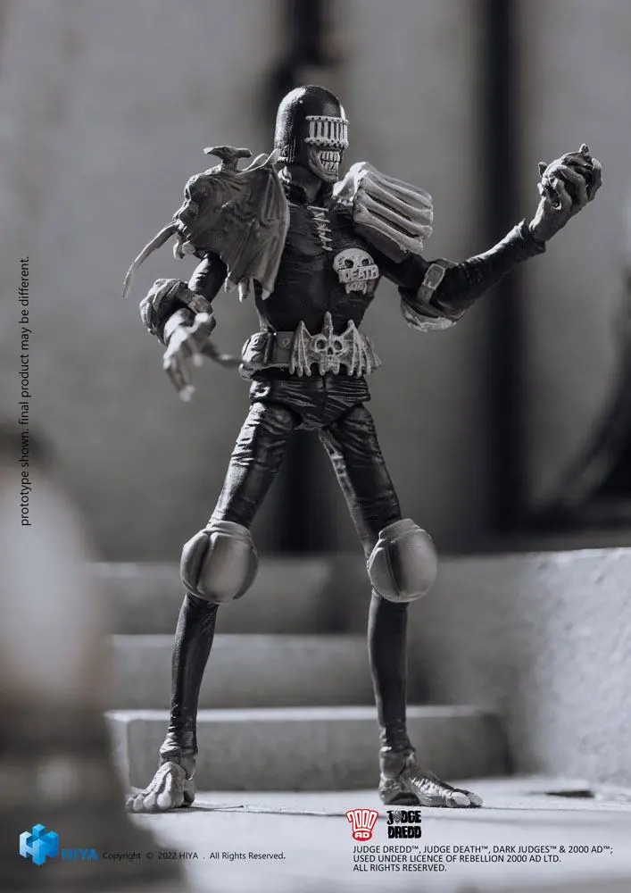 2000 AD Exquisite 1/18 Black and White Judge Death Mini akciófigura 10 cm termékfotó