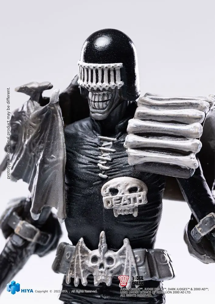2000 AD Exquisite 1/18 Black and White Judge Death Mini akciófigura 10 cm termékfotó