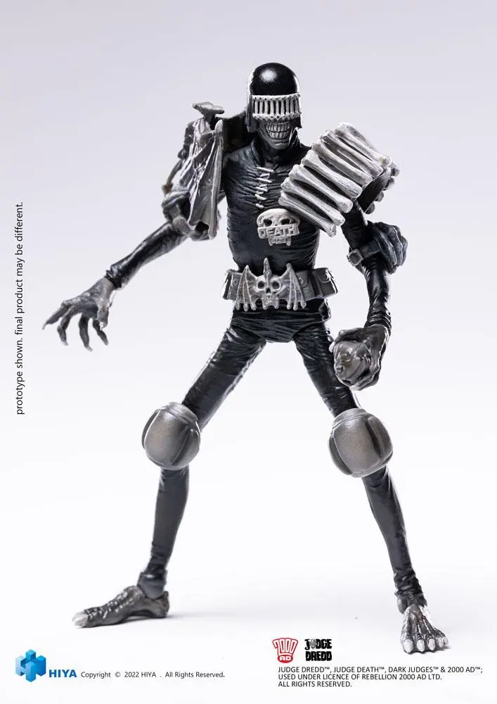 2000 AD Exquisite 1/18 Black and White Judge Death Mini akciófigura 10 cm termékfotó