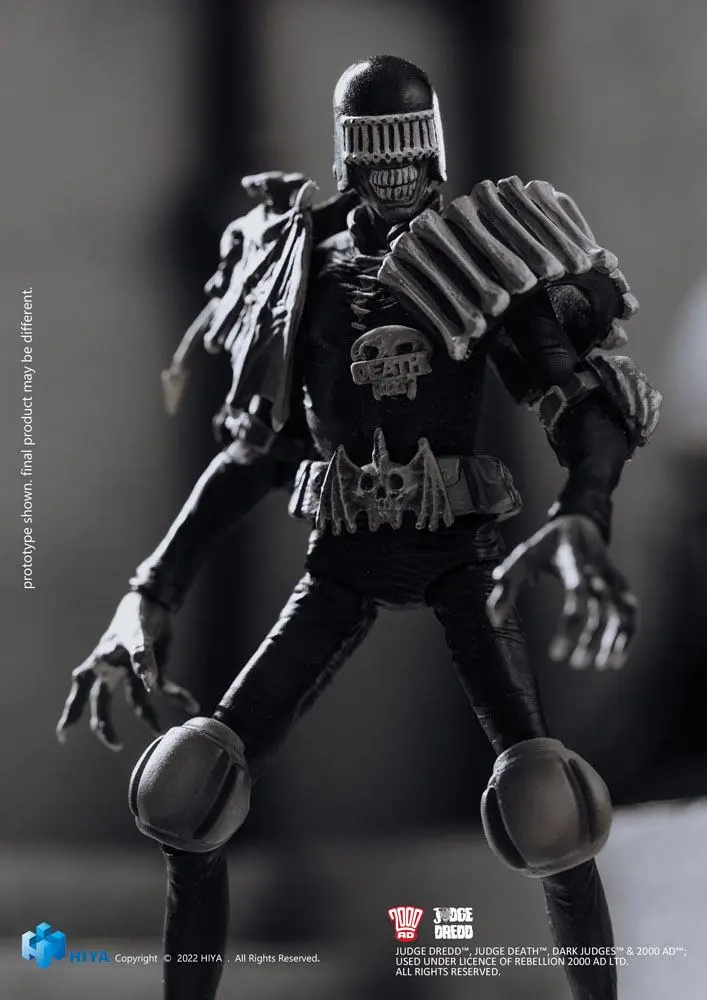 2000 AD Exquisite 1/18 Black and White Judge Death Mini akciófigura 10 cm termékfotó