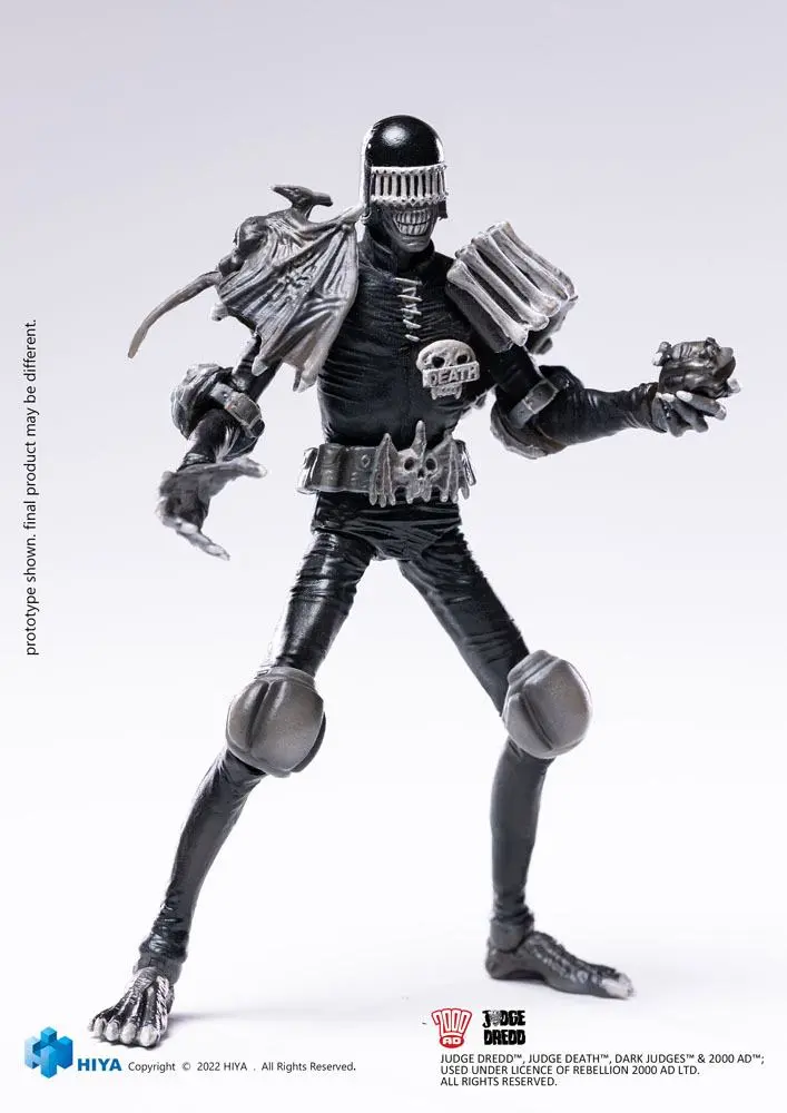 2000 AD Exquisite 1/18 Black and White Judge Death Mini akciófigura 10 cm termékfotó