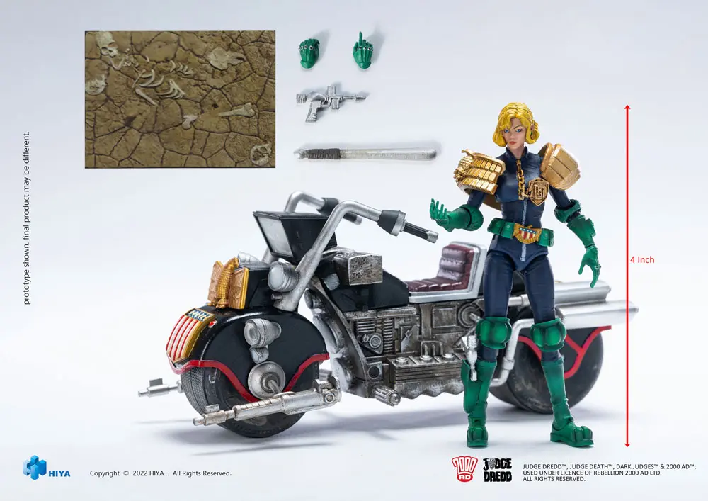2000 AD Exquisite Mini 1/18 Judge Anderson &amp; Lawmaster MK 2 Set akciófigura 10 cm termékfotó