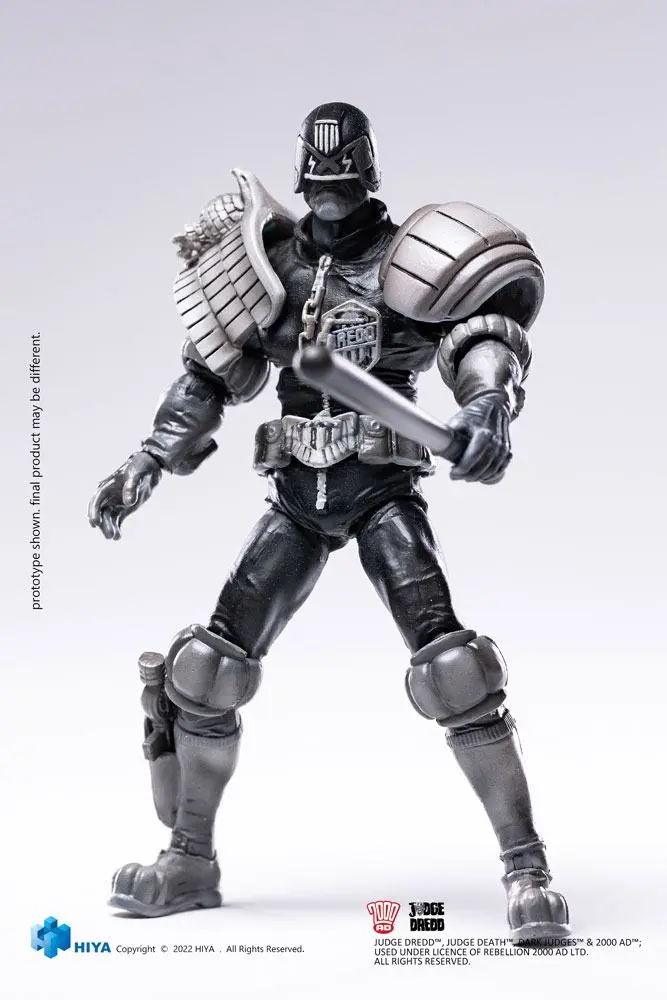 2000 AD Exquisite Mini akciófigura 1/18 Black and White Judge Dredd 10 cm termékfotó