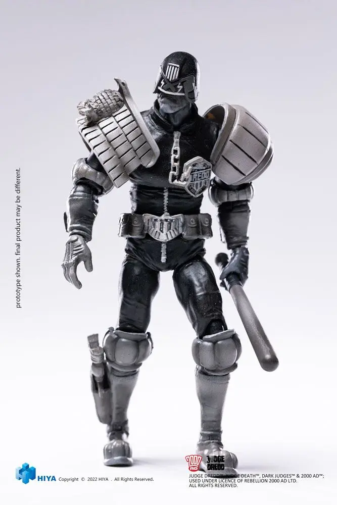 2000 AD Exquisite Mini akciófigura 1/18 Black and White Judge Dredd 10 cm termékfotó