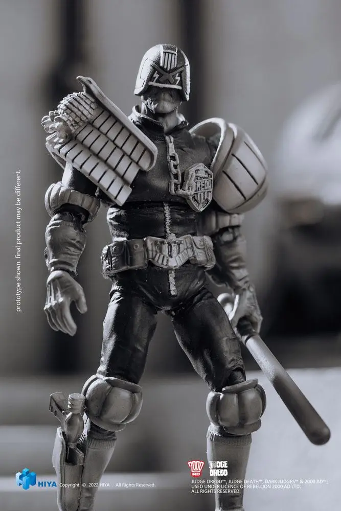 2000 AD Exquisite Mini akciófigura 1/18 Black and White Judge Dredd 10 cm termékfotó