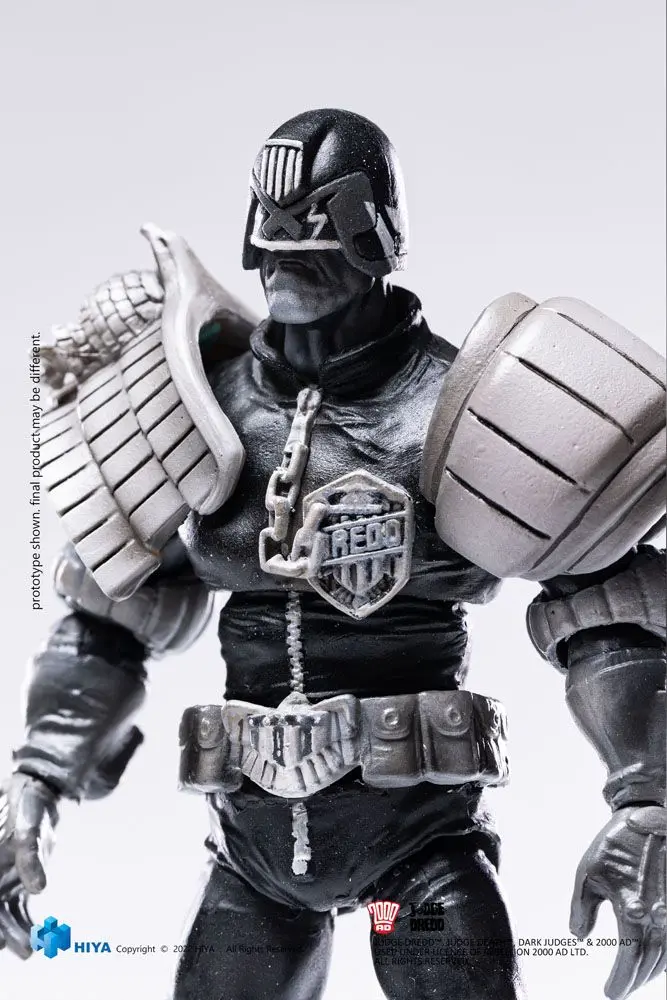 2000 AD Exquisite Mini akciófigura 1/18 Black and White Judge Dredd 10 cm termékfotó