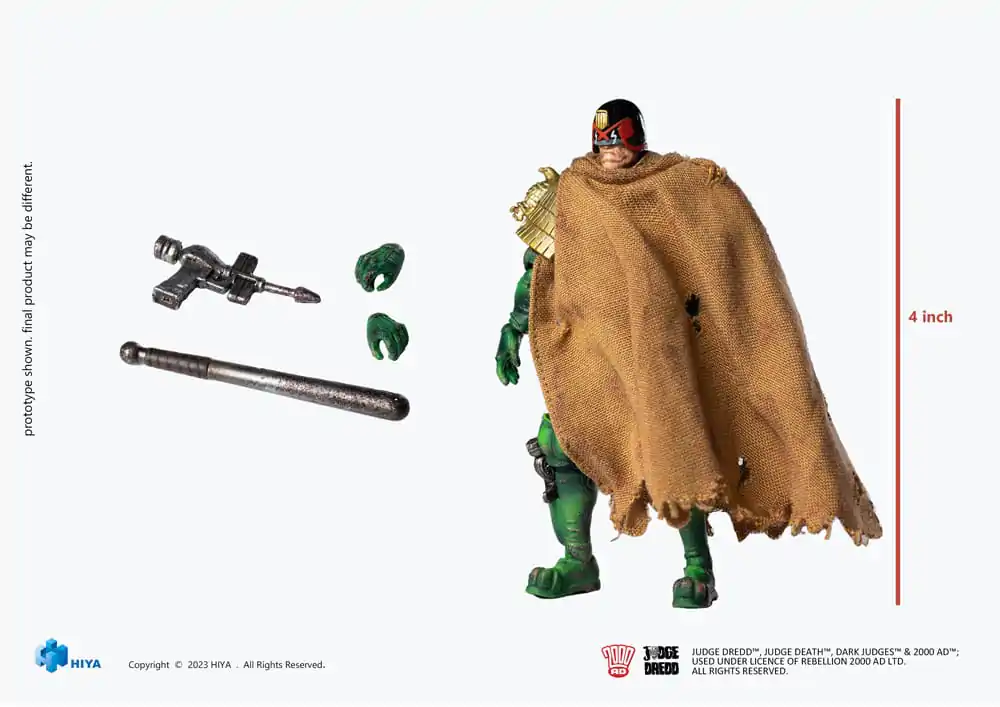 2000 AD Exquisite Mini akciófigura 1/18 Judge Dredd Cursed Earth Judge Dredd 10 cm termékfotó