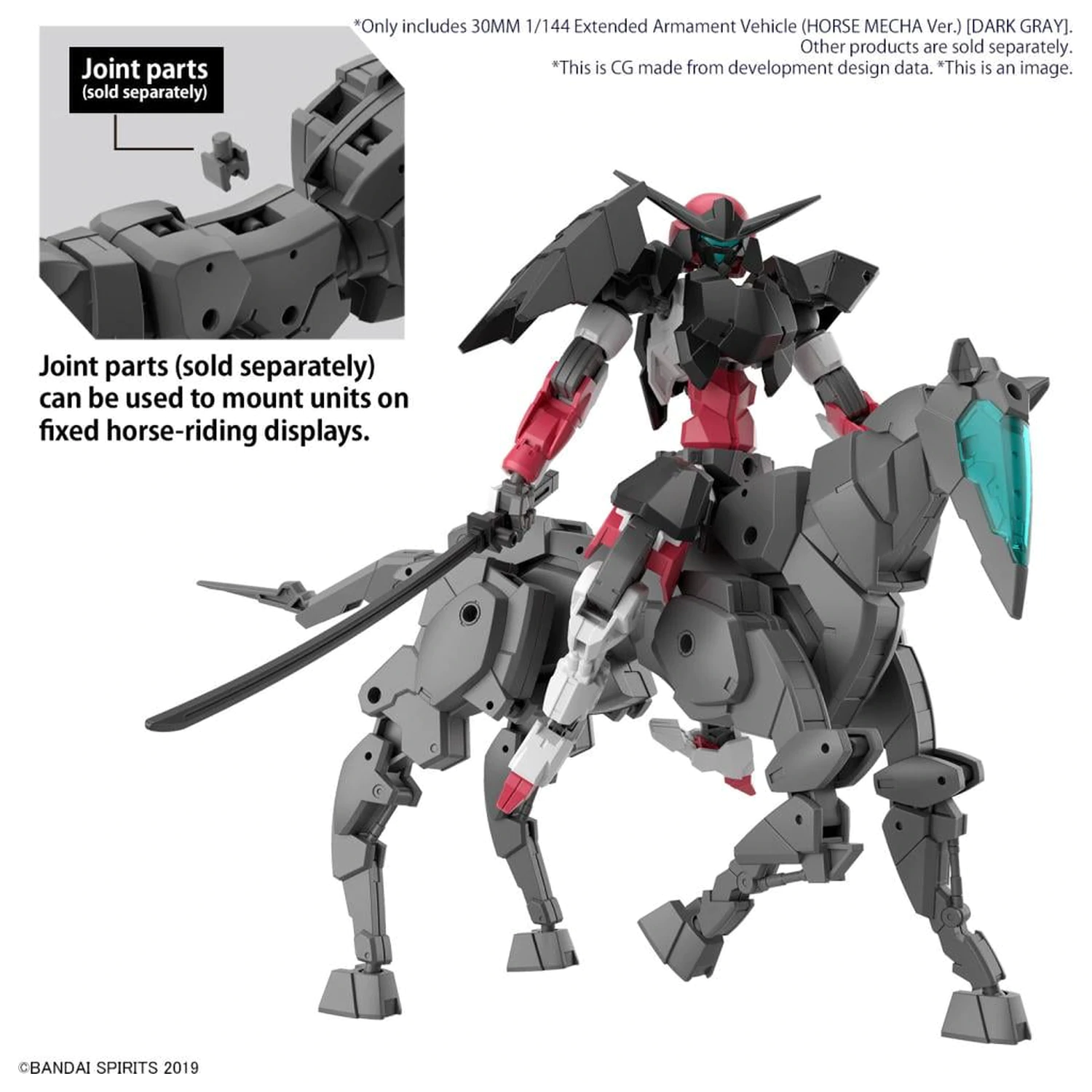 30MM 1/144 Extended Armament jármű (Horse Mecha) Dark modell készlet termékfotó
