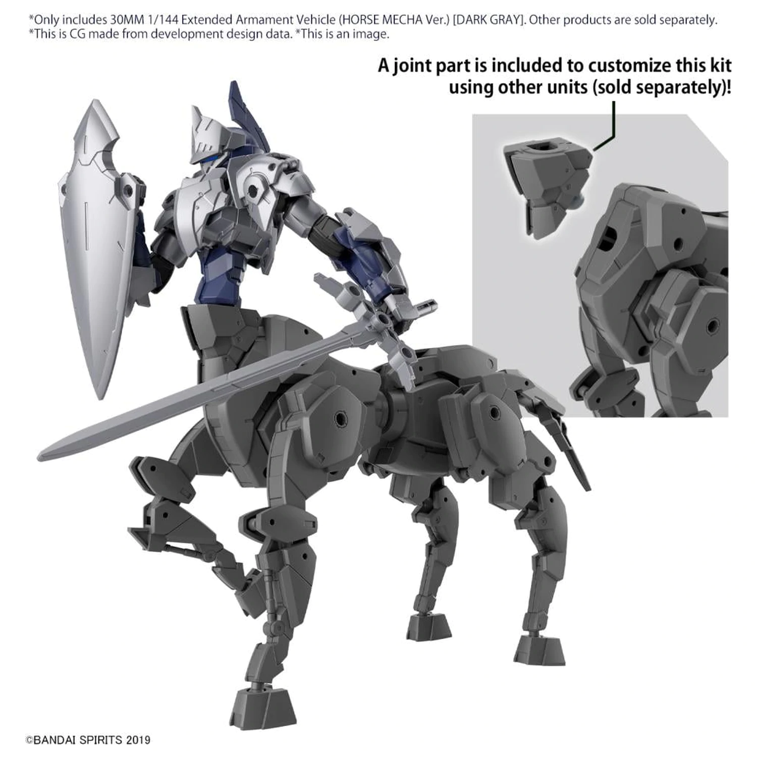 30MM 1/144 Extended Armament jármű (Horse Mecha) Dark modell készlet termékfotó
