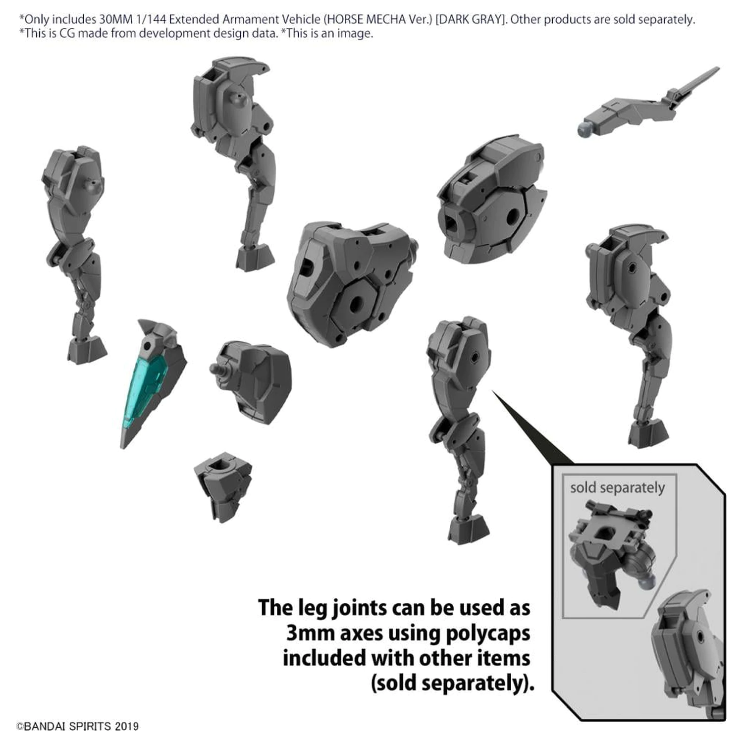30MM 1/144 Extended Armament jármű (Horse Mecha) Dark modell készlet termékfotó