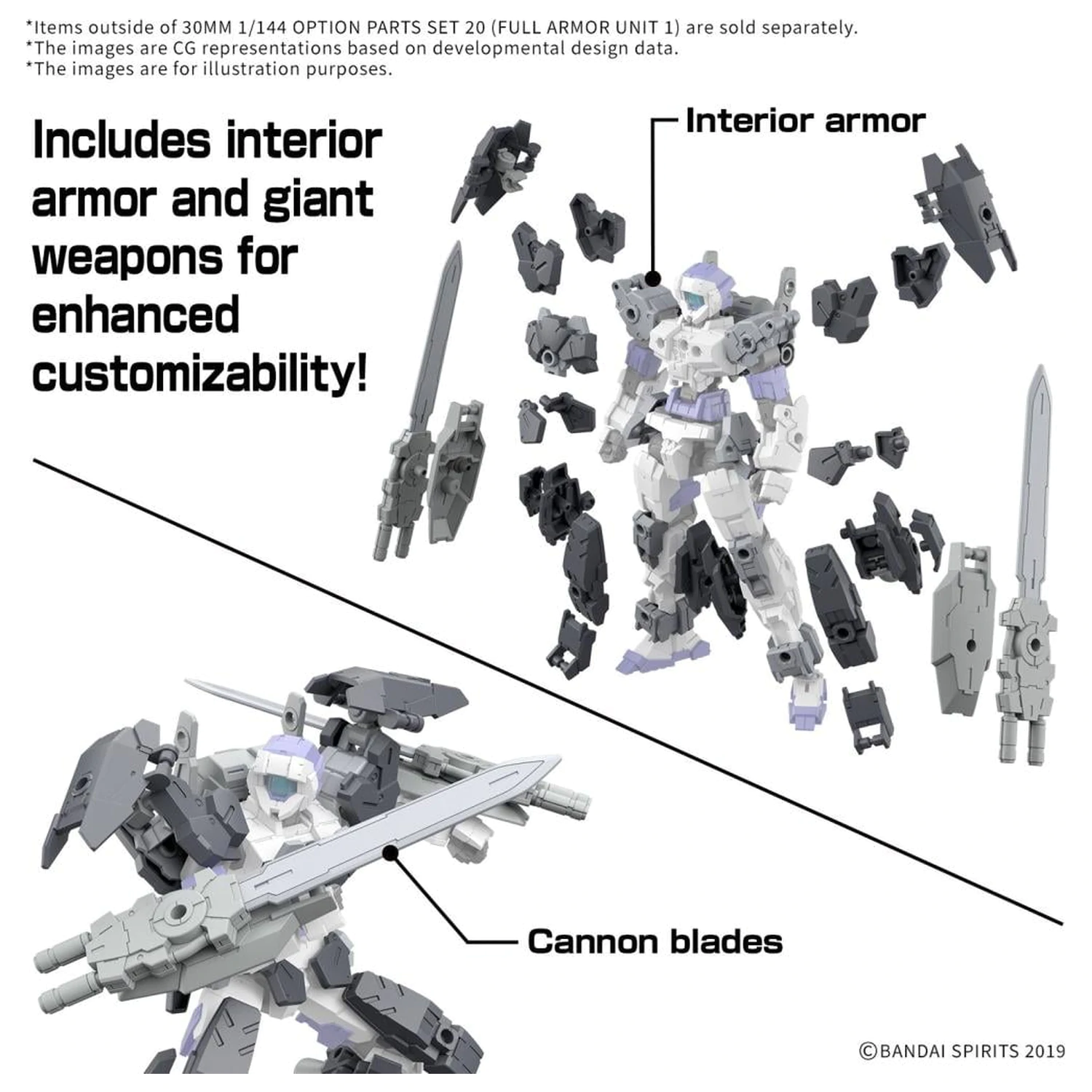 30MM 1/144 Option Parts 20 db-os csomag (Full Armor Unit 1) modell készlet kiegészítő termékfotó