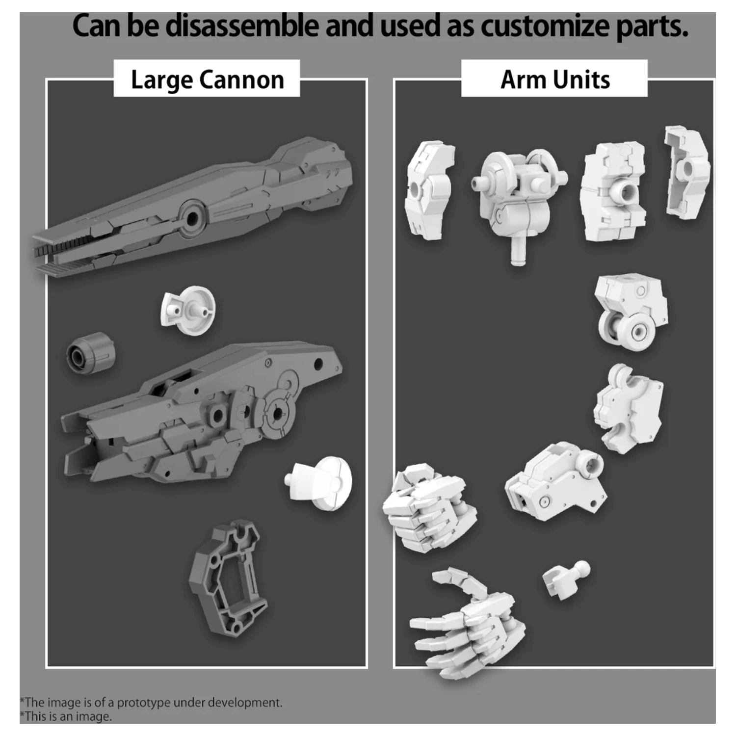 30mm 1/144 Option Parts Set 11 (nagy Cannon/Arm Unit) modell készlet kiegészítő csomag termékfotó