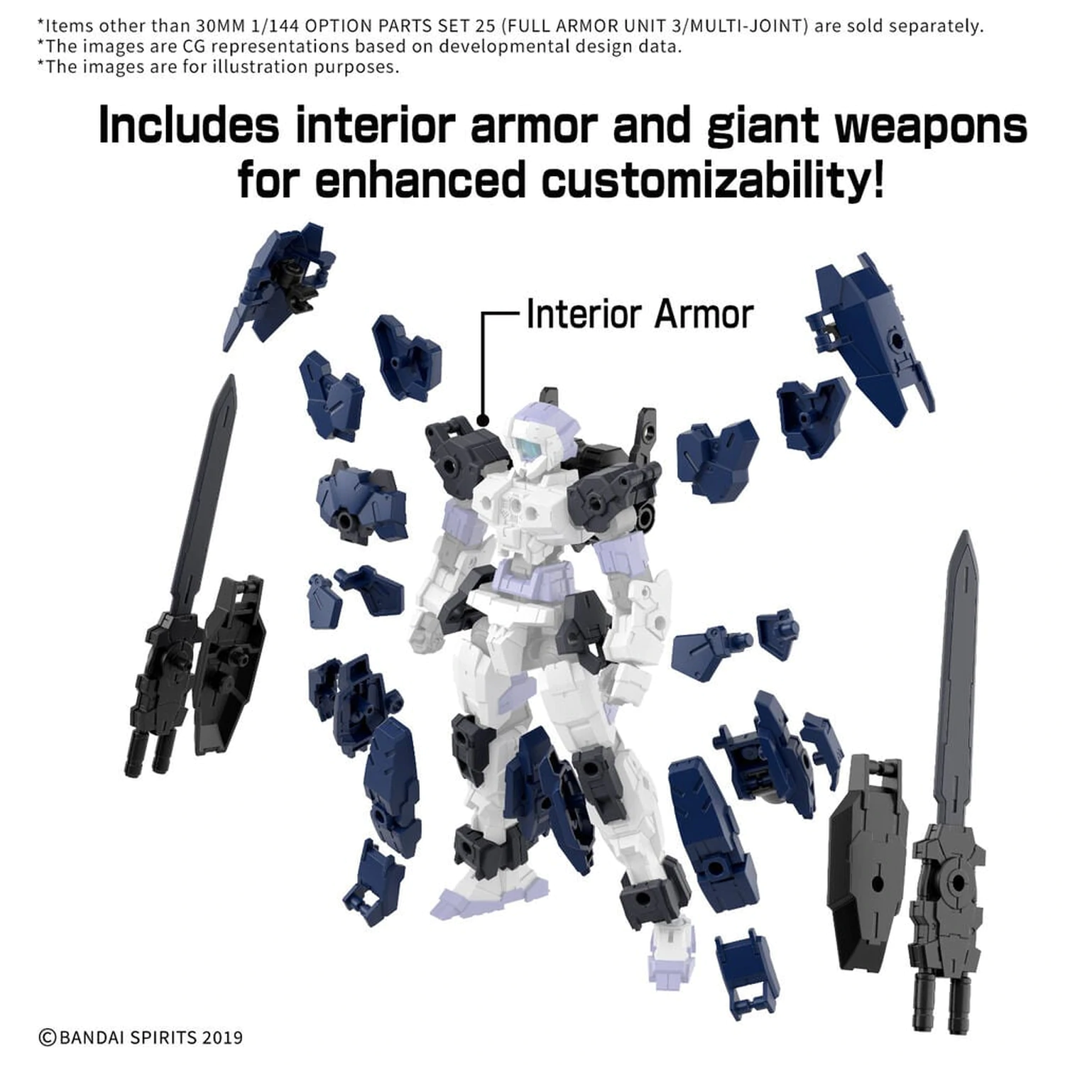 30MM 1/144 Option Parts Set 25 Full Armor Unit 3 Multi-Joint kiegészítő csomag 30 Minutes Missions termékfotó