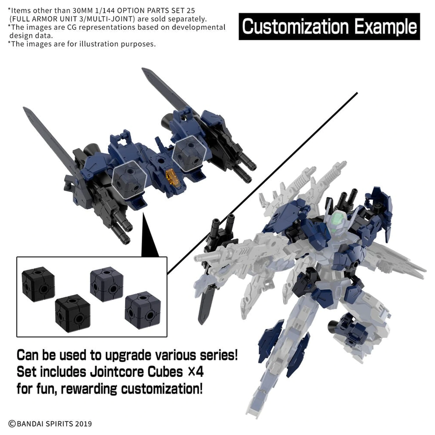 30MM 1/144 Option Parts Set 25 Full Armor Unit 3 Multi-Joint kiegészítő csomag 30 Minutes Missions termékfotó