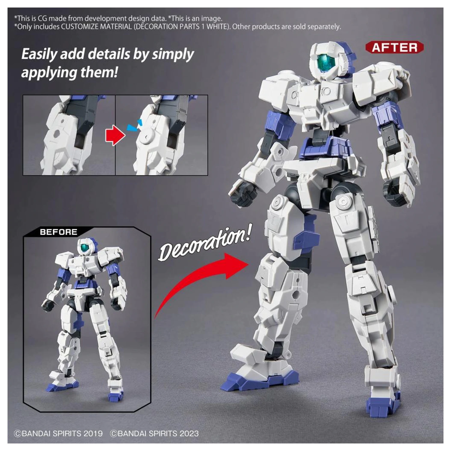 30MM Customize Material (Decoration Parts 1 White) modell készlet kiegészítő termékfotó