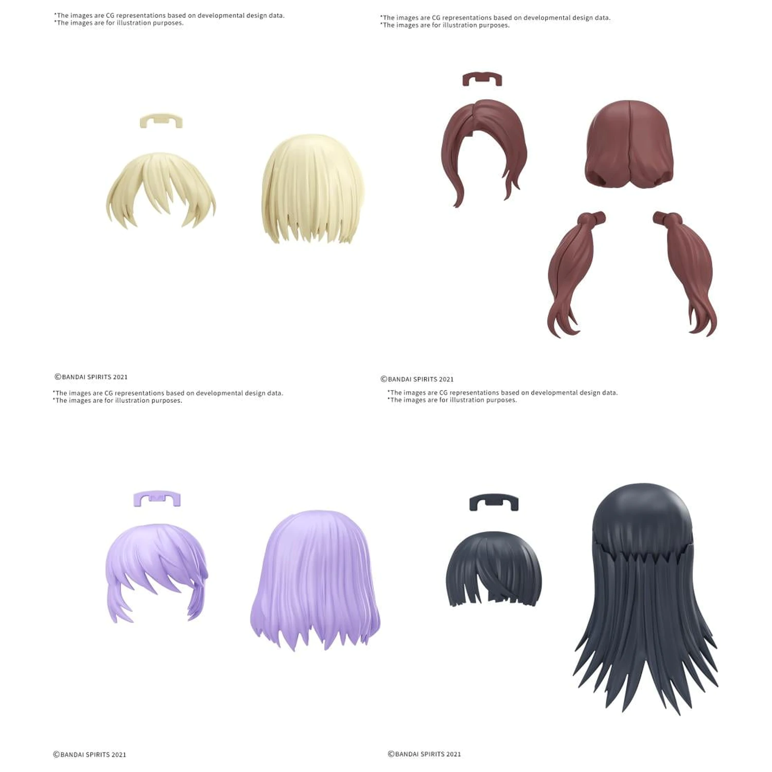 30MS Option Hair Style Parts Vol.12 All 4 Types modell készlet kiegészítő termékfotó