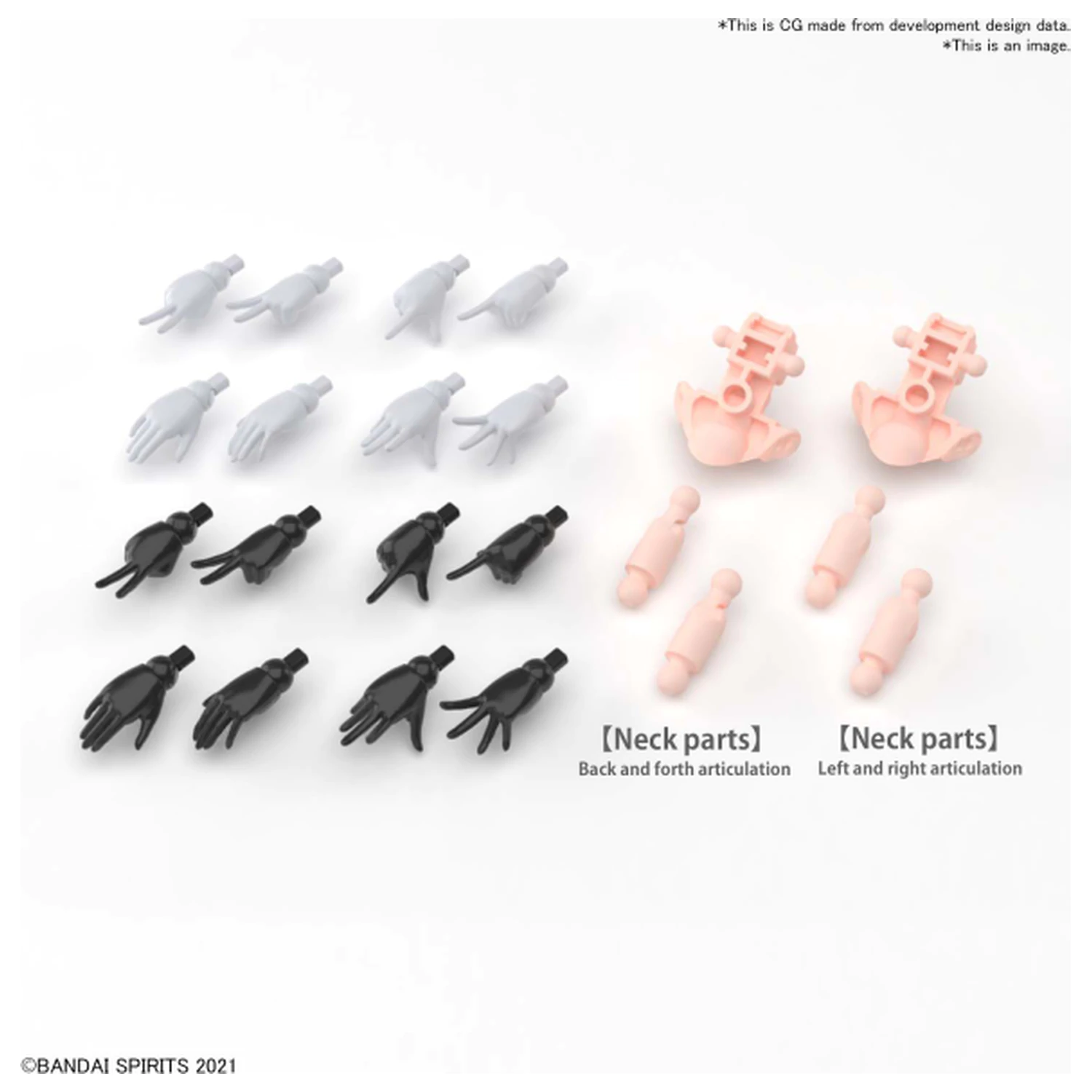 30MS Option Hand Parts (White / Black) modell készlet kiegészítő termékfotó