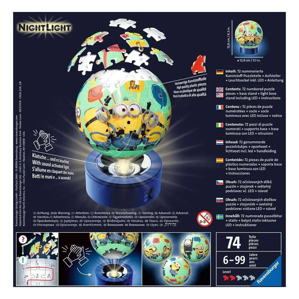3D Puzzle Minions 2 Puzzle Ball éjjeli lámpa termékfotó
