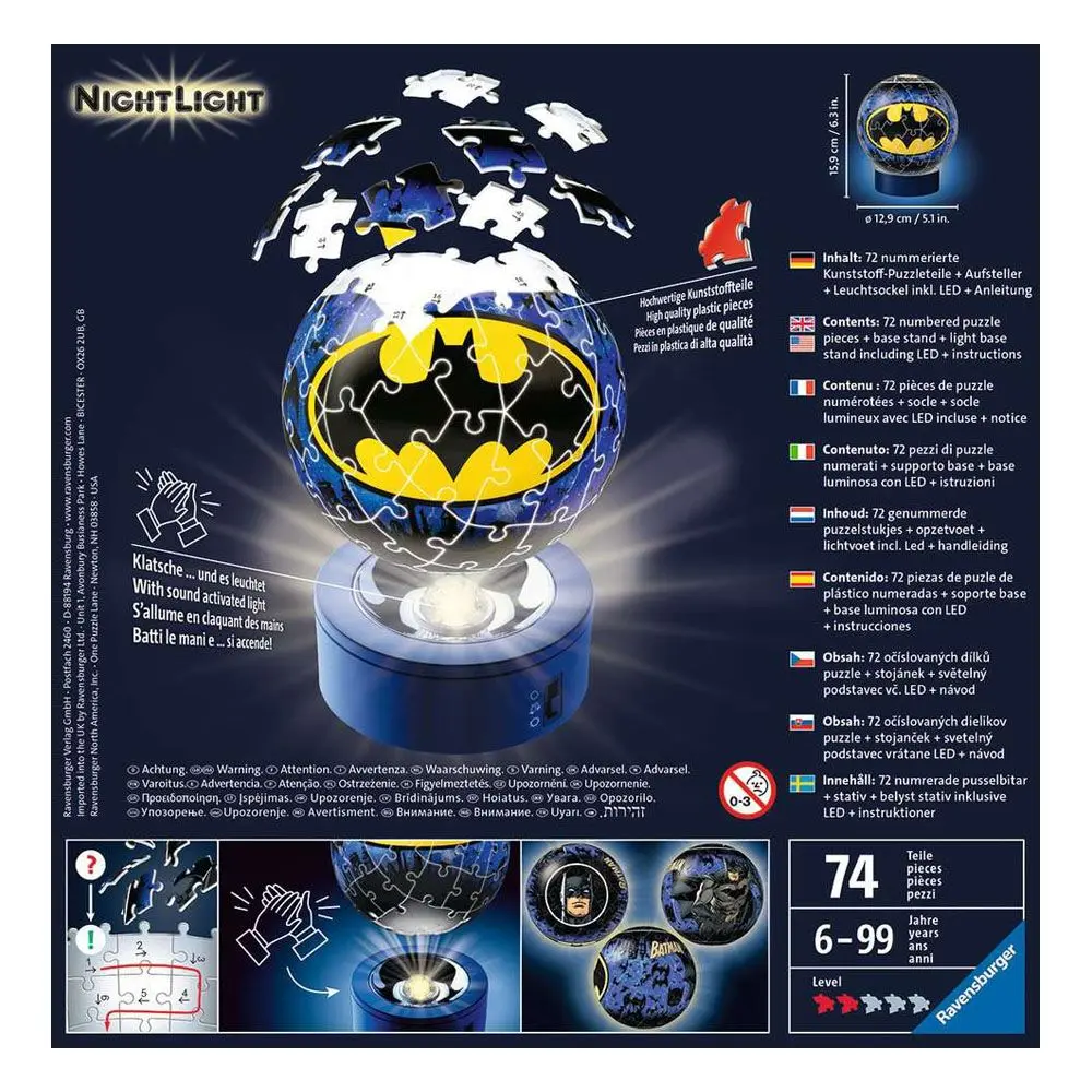 3D Puzzle Puzzle Ball Batman éjjeli lámpa termékfotó