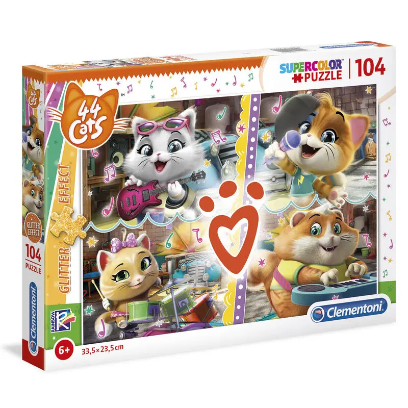 44 Cats Glitter Effect puzzle 104db-os termékfotó