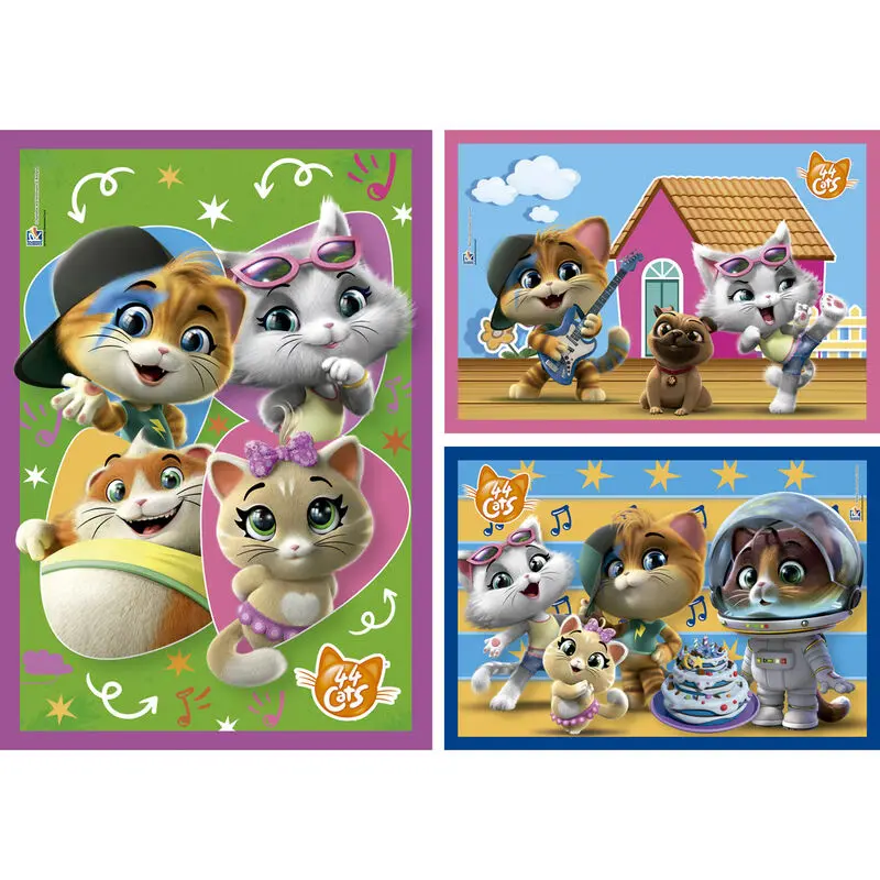 44 Cats puzzle 3x48db-os termékfotó