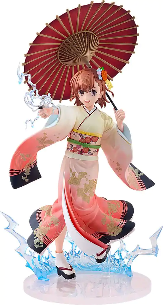 A Certain Scientific Railgun T 1/7 Mikoto Misaka Furisode Kimono Ver. szobor figura 28 cm termékfotó
