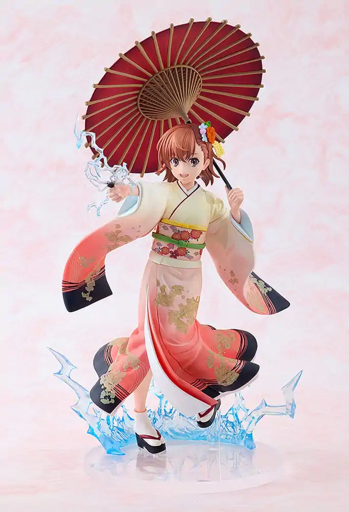 A Certain Scientific Railgun T 1/7 Mikoto Misaka Furisode Kimono Ver. szobor figura 28 cm termékfotó