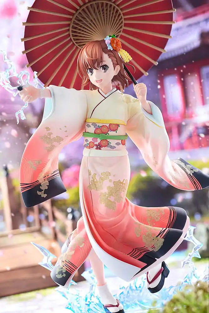 A Certain Scientific Railgun T 1/7 Mikoto Misaka Furisode Kimono Ver. szobor figura 28 cm termékfotó