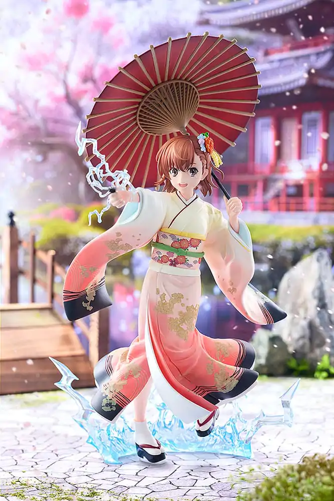 A Certain Scientific Railgun T 1/7 Mikoto Misaka Furisode Kimono Ver. szobor figura 28 cm termékfotó