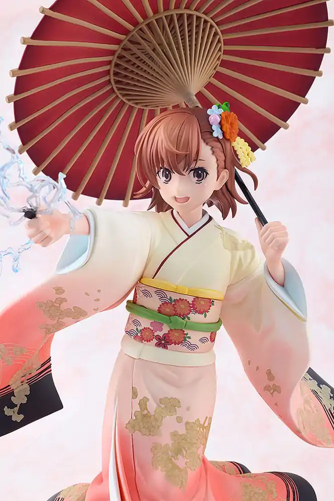 A Certain Scientific Railgun T 1/7 Mikoto Misaka Furisode Kimono Ver. szobor figura 28 cm termékfotó