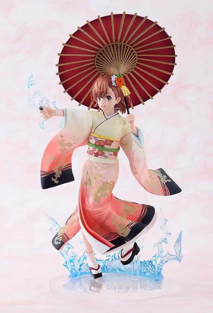 A Certain Scientific Railgun T 1/7 Mikoto Misaka Furisode Kimono Ver. szobor figura 28 cm termékfotó