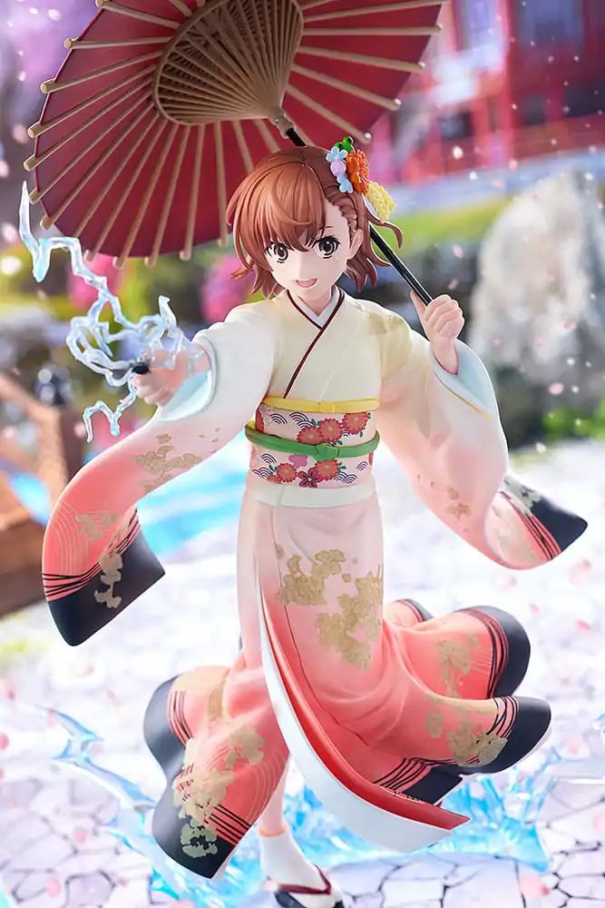 A Certain Scientific Railgun T 1/7 Mikoto Misaka Furisode Kimono Ver. szobor figura 28 cm termékfotó