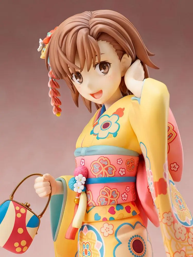 A Certain Scientific Railgun T 1/7 Mikoto Misaka Furisode Version PVC szobor figura 24 cm termékfotó