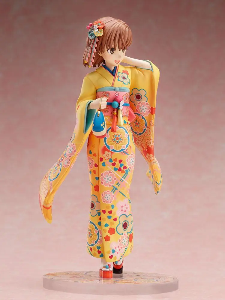 A Certain Scientific Railgun T 1/7 Mikoto Misaka Furisode Version PVC szobor figura 24 cm termékfotó