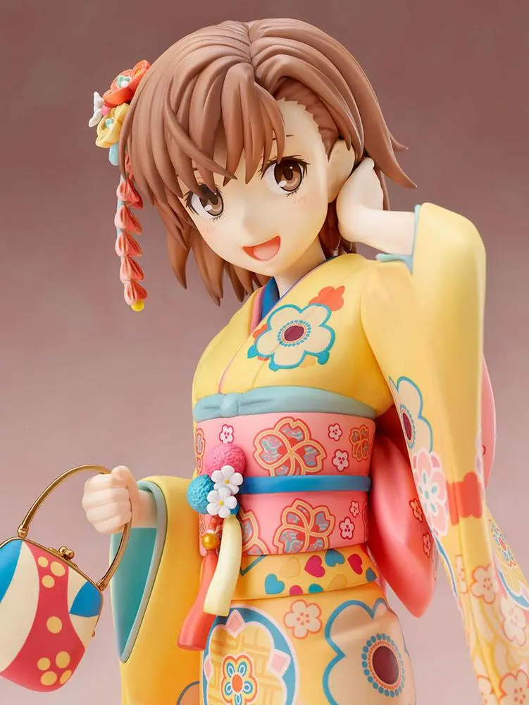 A Certain Scientific Railgun T 1/7 Mikoto Misaka Furisode Version PVC szobor figura 24 cm termékfotó