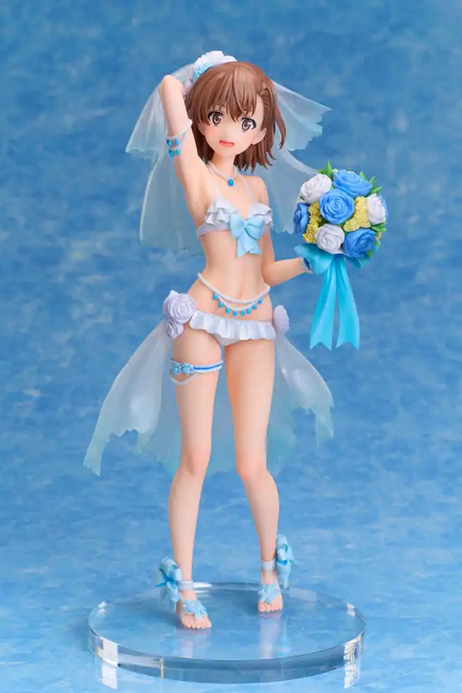 A Certain Scientific Railgun T 1/7 Mikoto Misaka Wedding Swimsuit Ver. PVC szobor figura 25 cm termékfotó