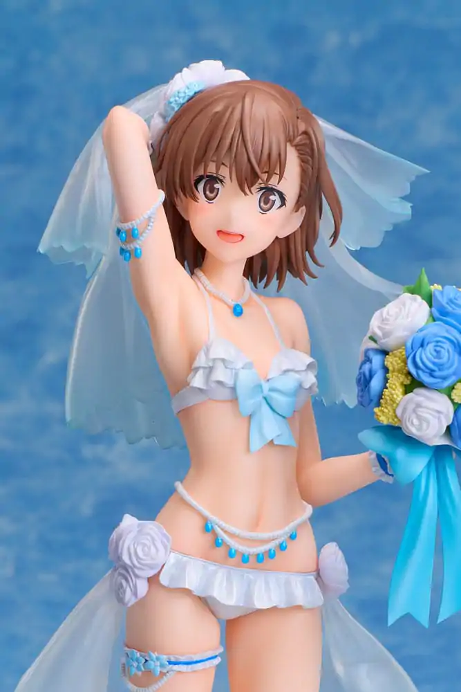 A Certain Scientific Railgun T 1/7 Mikoto Misaka Wedding Swimsuit Ver. PVC szobor figura 25 cm termékfotó